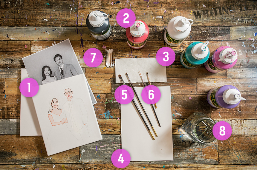 예비 신부에게 선물할 요량으로 팝아트 초상화 그리기에 도전한 이종현 주니어프로. 처음 접하는 팝아트 초상화였지만 정성을 다해 결혼사진을 근사한 팝아트로 완성했다.